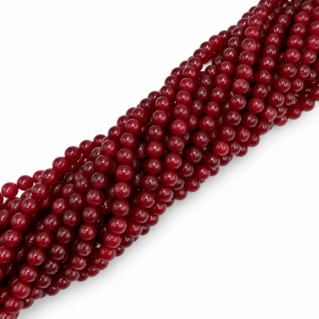 Jade Perler – Rød, Runde (8mm) - Uniq Perler - 1925214