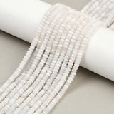 Jade Perler, Rondel, Hvid, (4mm) - Uniq Perler - 114914