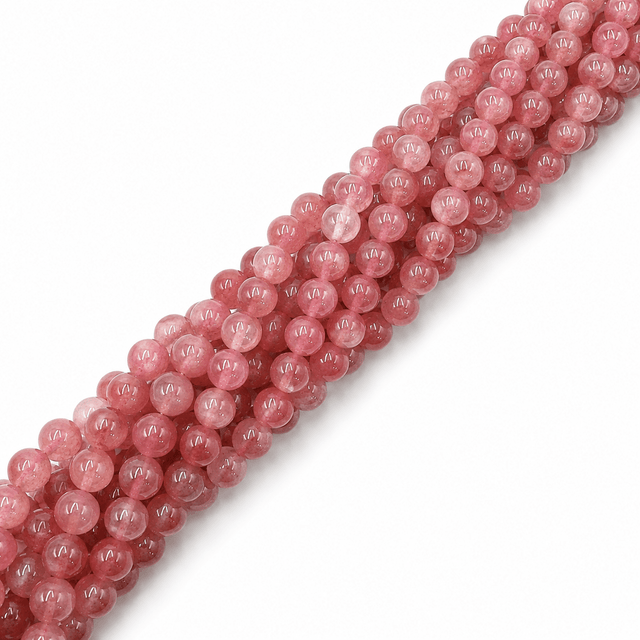 Jade Perler – Rosa, Runde (8mm) - Uniq Perler - 125158