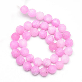 Jadeperler, Rosa/Pink, Frostet, (8mm) - Uniq Perler - 0000014415