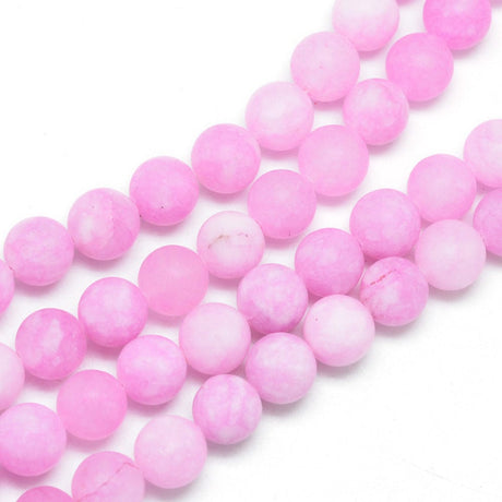 Jade Perler, Rosa/Pink, Frostet, (8mm) - Uniq Perler - 0000014415