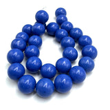 Jadeperlen – Rund, Blau (14mm) - Uniq Perler - 