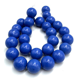 Jade Beads – Round, Blue (14mm) - Uniq Perler - 