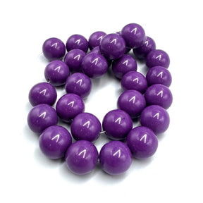 Jade Beads – Round, Purple (14mm) - Uniq Perler - 