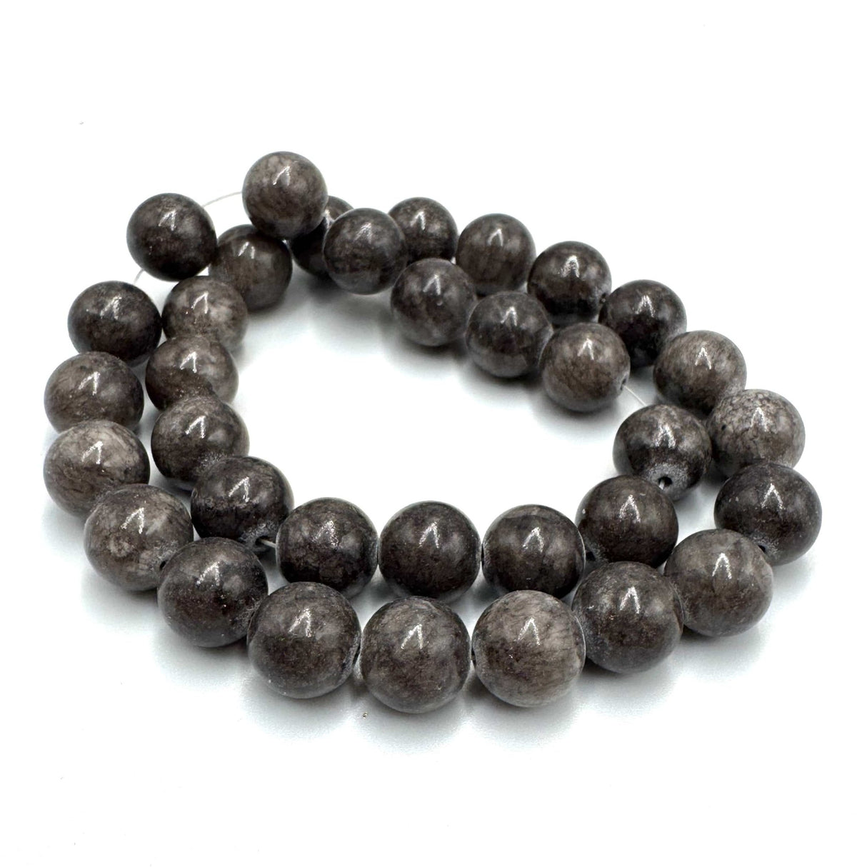 Jade Perler, Sort/Grå, (12mm) - Uniq Perler - 233556