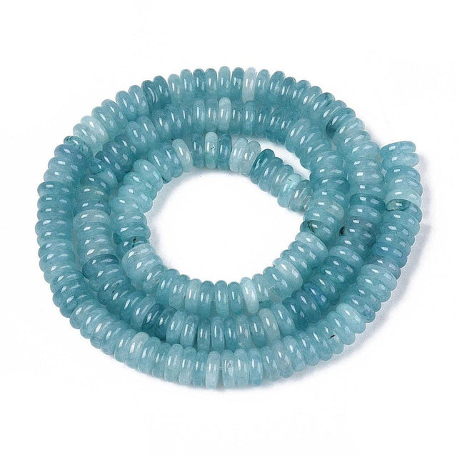 Jade Perler – Turkis, Rondel (6x2~3mm) - Uniq Perler - 122412