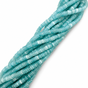 Jade Perler – Turkis, Rondel (6x2~3mm) - Uniq Perler - 122412