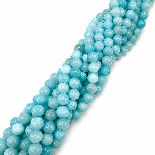 Jade Perler – Turkis, Runde (8mm) - Uniq Perler - 123650
