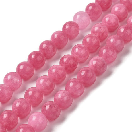 Jade, Pink, Runde, (8 - 8,5mm) - Uniq Perler - 112425