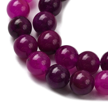 Jade Rund – Rød/Pink (8.5mm) - Uniq Perler - 117607