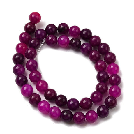 Jade Rund – Rød/Pink (8.5mm) - Uniq Perler - 117607