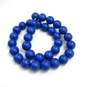 Jade - Round, Dark Blue (12mm) - Uniq Perler - 