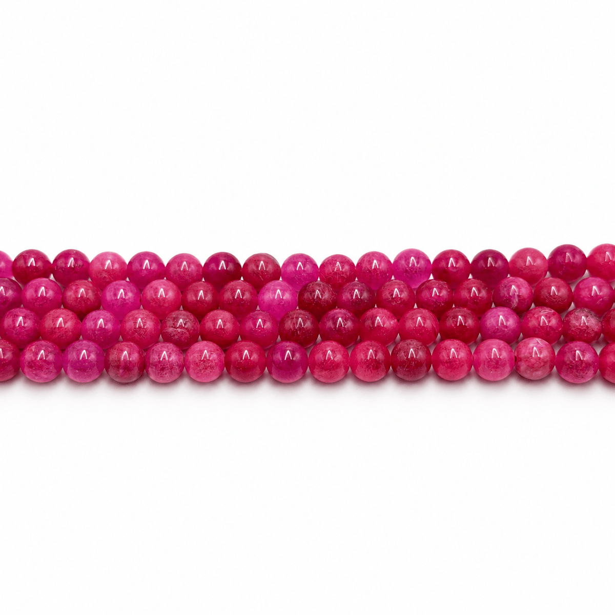 Jade Sten - 2-Farvet, Cerise Nuancer (8mm) - Uniq Perler - 115648