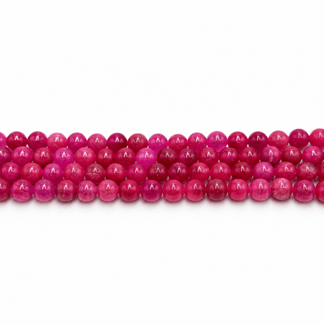 Jade Sten - 2-Farvet, Cerise Nuancer (8mm) - Uniq Perler - 115648