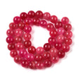 Jade Sten, 2 - Farvet, Cerise nuancer (8mm) - Uniq Perler - 115648