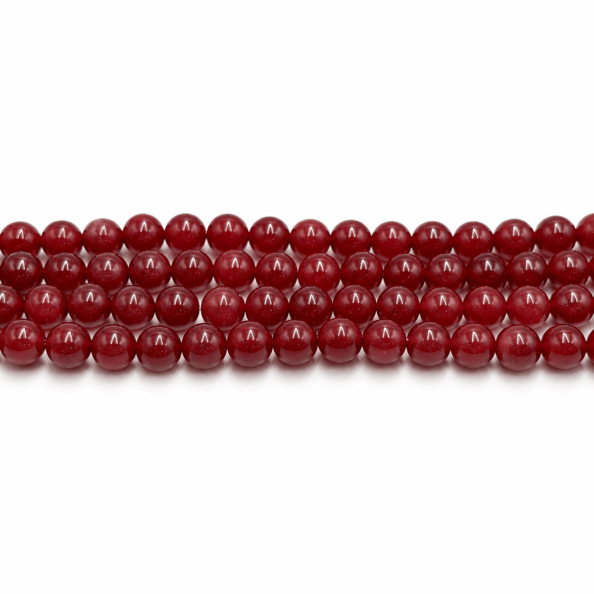 Jade Sten – Dyb Rød, Runde (8mm) - Uniq Perler - 120166