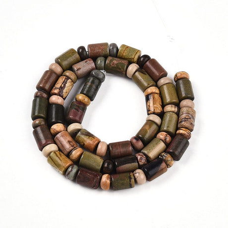 Jasper Perler, Rør og Rondel, 8,5x6mm og(5,5x4mm) - Uniq Perler - 114929