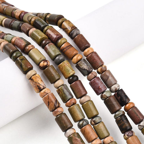 Jasper Perler, Rør og Rondel, 8,5x6mm og(5,5x4mm) - Uniq Perler - 114929