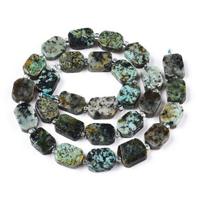 Jasper Stone, Faceted, Edged, 8x12.5x5.5mm - Uniq Perler - 113208
