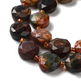 Jaspis Sten, Facetteret, Møntformet, (12x6mm) - Uniq Perler - 113209