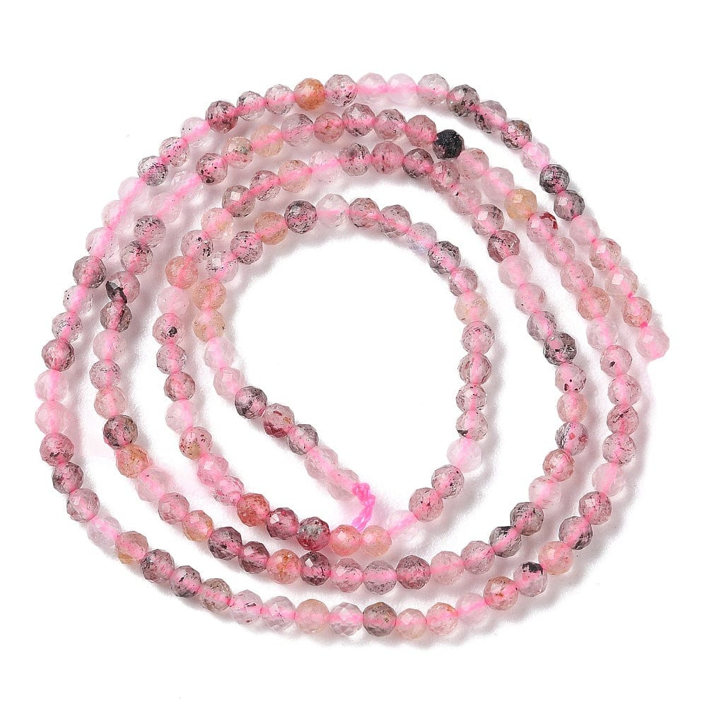 Jordbær Kvarts – Facetteret (2,5mm) - Uniq Perler - 1111490356