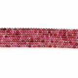 Jordbær Kvarts Perler – Facetterede, Runde (3mm) - Uniq Perler - 125713