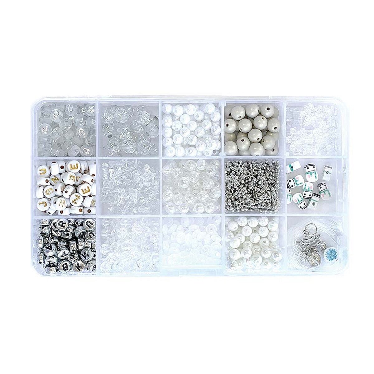 Jule Armbånds Sæt – Over 700 Perler & Elastiksnor (Lav op til 20 Armbånd) - Uniq Perler - 116761