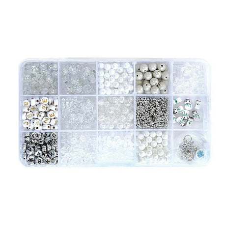 Jule Armbånds Sæt – Over 700 Perler & Elastiksnor (Lav op til 20 Armbånd) - Uniq Perler - 116761