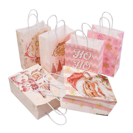 Jule Gavepose i Papir – Mix Motiver, Rektangel (18x15x8cm) 10 stk - Uniq Perler - 