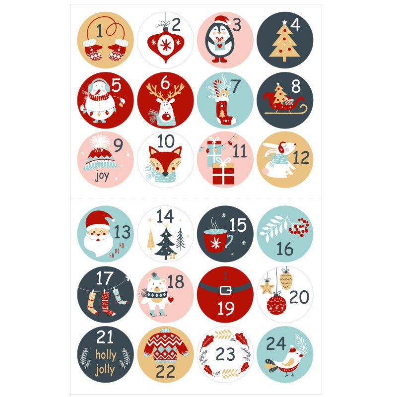 Julekalender Klistermærker (45mm) - Uniq Perler - 126353