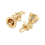 Juleklokke Vedhæng – Med Zirkonia og Forgyldt (16x8mm) - Uniq Perler - 