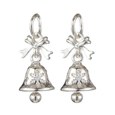 Juleklokke Vedhæng – Med Zirkonia og Sølvbelagt (16x8mm) - Uniq Perler - 