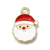 Julemand Vedhæng – Forgyldt, Emalje (16x12x1mm) 6 stk - Uniq Perler - 