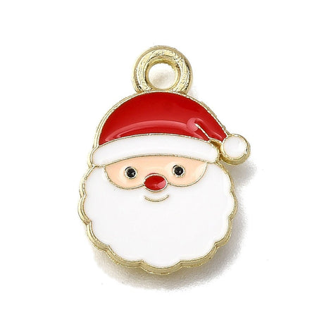 Julemand Vedhæng – Forgyldt, Emalje (16x12x1mm) 6 stk - Uniq Perler - 