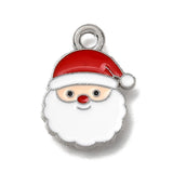 Julemand Vedhæng – Sølvbelagt, Emalje (16x12x1mm) 6 stk - Uniq Perler - 