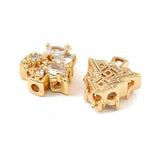 Juletræ med zirkonia sten, Forgyldt (13x11,5x5,5 mm) - Uniq Perler - 