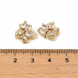 Juletræ med zirkonia sten, Forgyldt (13x11,5x5,5 mm) - Uniq Perler - 