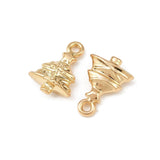 Juletræ Vedhæng – 18K Forgyldt (13.5x9.5x3.8mm) 2 stk - Uniq Perler - 