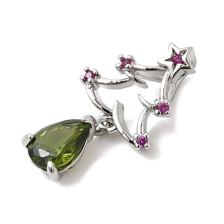 Juletræ Zirkonia, Langtidsholdbar Platinfarve (11x20.5x4mm) - Uniq Perler - 