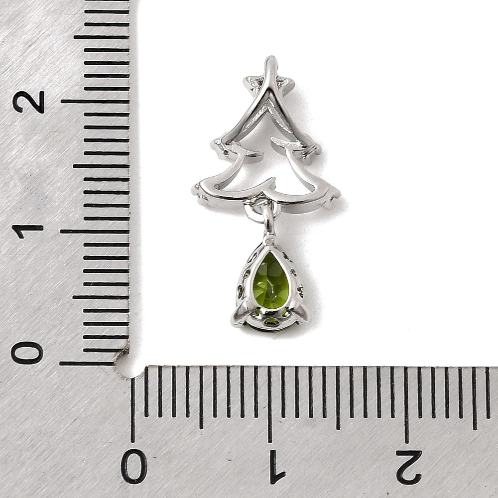 Juletræ Zirkonia, Langtidsholdbar Platinfarve (11x20.5x4mm) - Uniq Perler - 