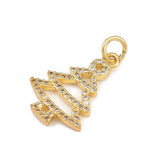 Juletræs Vedhæng – Med Zirkonia, Forgyldt (14x19mm) - Uniq Perler - 