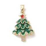 Juletræs Vedhæng Med Zirkonia - Forgyldt (23x16x5mm) - Uniq Perler - 116141