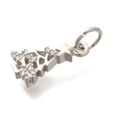 Juletræs Vedhæng - Zirkonia, Langtidsholdbar Platinbelagt (13x7.5mm) - Uniq Perler - 