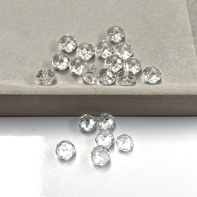 julia Enkelt perler og sæt 20 stk. klar facetteret glas perler ca 6 mm
