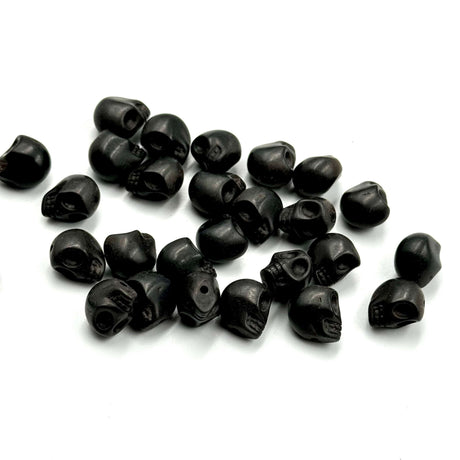 Julia Enkelt perler og sæt Dødningehoved lavet i sort blackstone