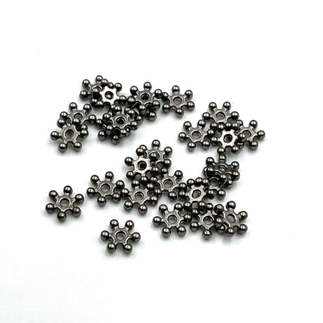 julia Metal perler ca 50 stk. black platede metal perler