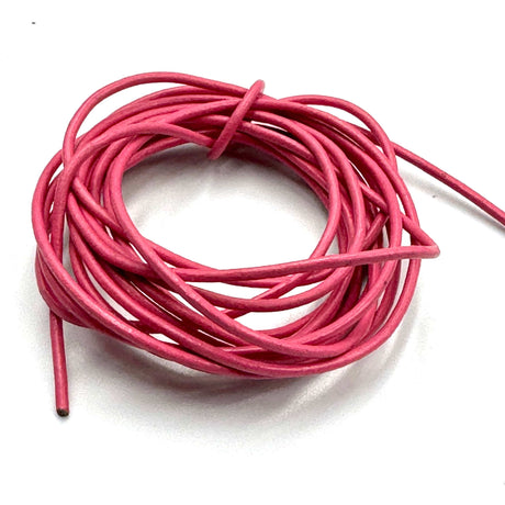 Julia Metervarer etc. Lædersnor, rosa/pink, 2 mm, 5m