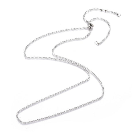 Justerbar Halskæde – Stål (76 cm) 1 stk. - Uniq Perler - 124001