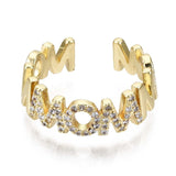 Justerbar Mom Ring Med Klare Zirkonia Sten - Uniq Perler - 111311