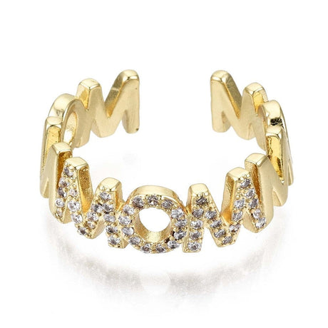 Justerbar Mom Ring Med Klare Zirkonia Sten - Uniq Perler - 111311